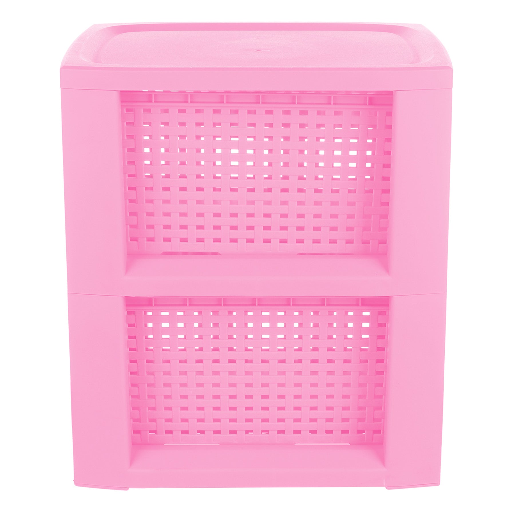 Plastic Rectangle Storage Basket - Pink, 9.4x11.4x13.0"