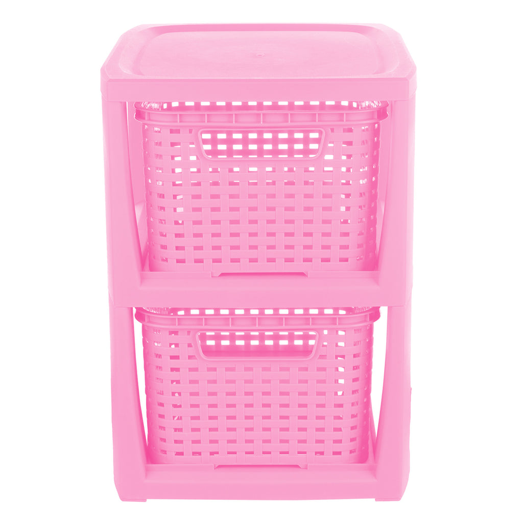 Plastic Rectangle Storage Basket - Pink, 9.4x11.4x13.0"