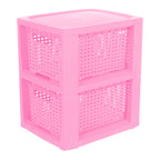 Plastic Rectangle Storage Basket - Pink, 9.4x11.4x13.0"