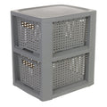 Plastic Rectangle Storage Basket - Grey, 9.4x11.4x13.0"