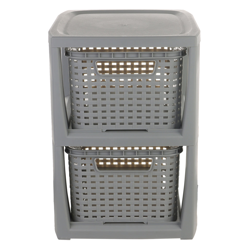 Plastic Rectangle Storage Basket - Grey, 9.4x11.4x13.0"