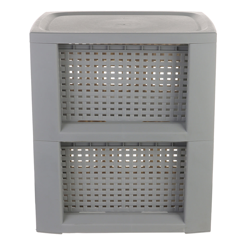 Plastic Rectangle Storage Basket - Grey, 9.4x11.4x13.0"