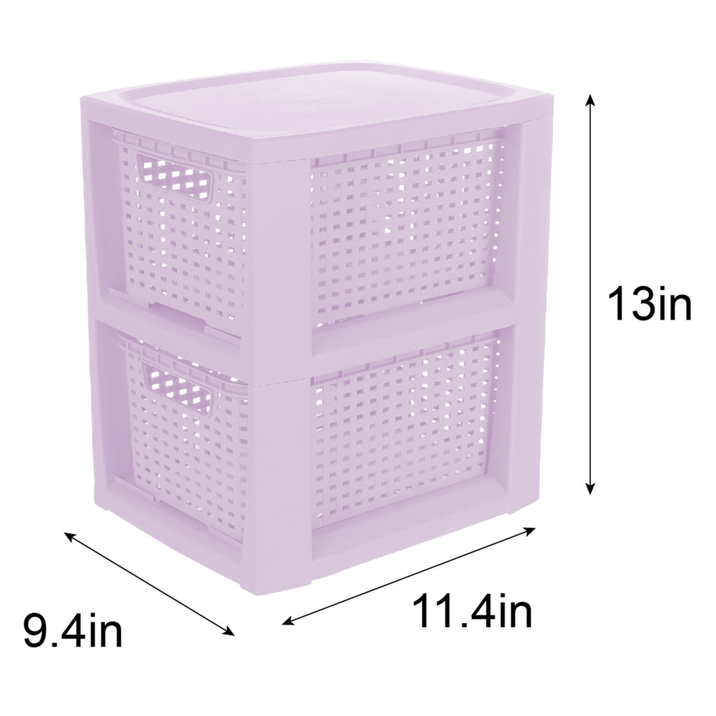 Plastic Rectangle Storage Basket - Purple, 9.4x11.4x13.0"
