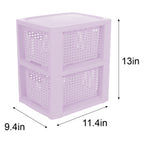 Plastic Rectangle Storage Basket - Purple, 9.4x11.4x13.0"