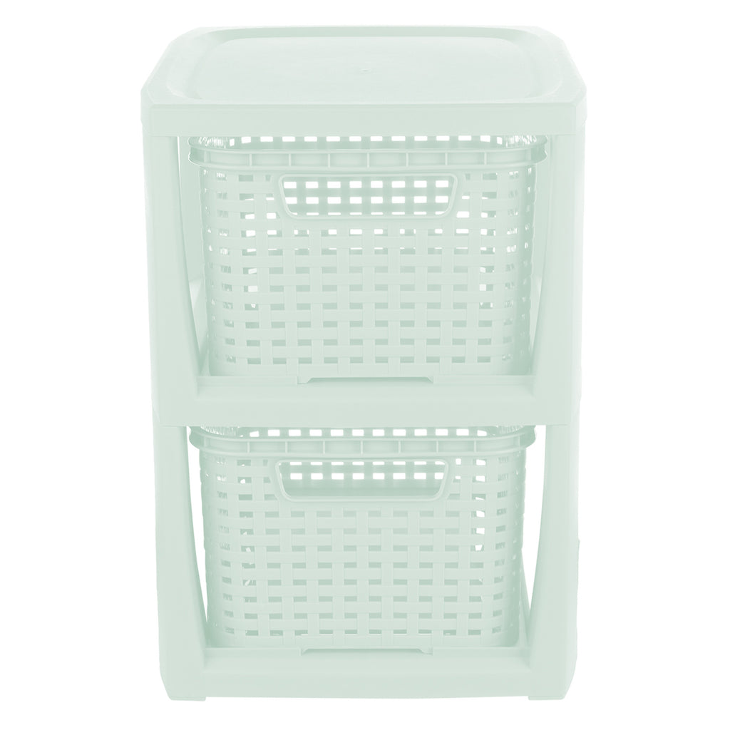 Plastic Rectangle Storage Basket - Green, 9.4x11.4x13.0"