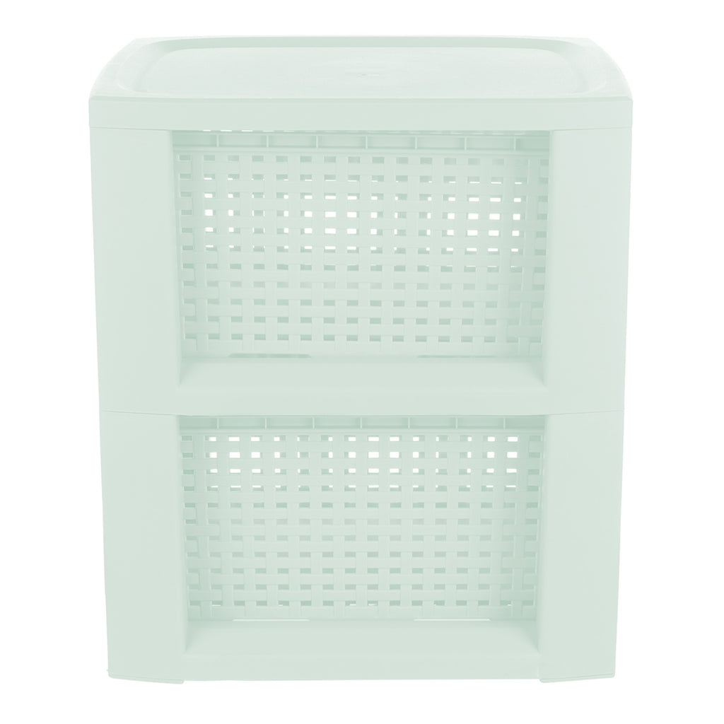 Plastic Rectangle Storage Basket - Green, 9.4x11.4x13.0"