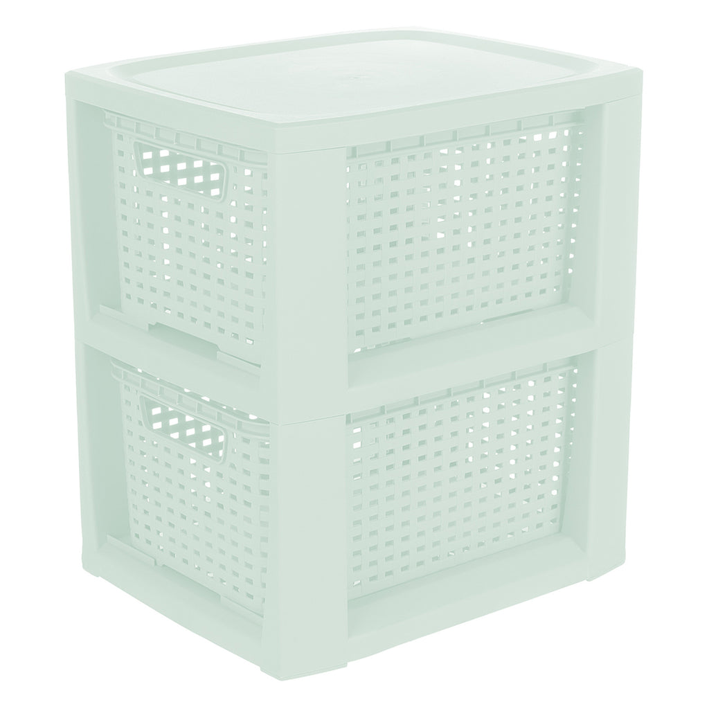 Plastic Rectangle Storage Basket - Green, 9.4x11.4x13.0"