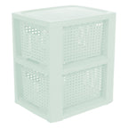 Plastic Rectangle Storage Basket - Green, 9.4x11.4x13.0"
