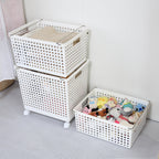 Plastic Irregular Storage Basket - White, 17.9x14.0x17.7"