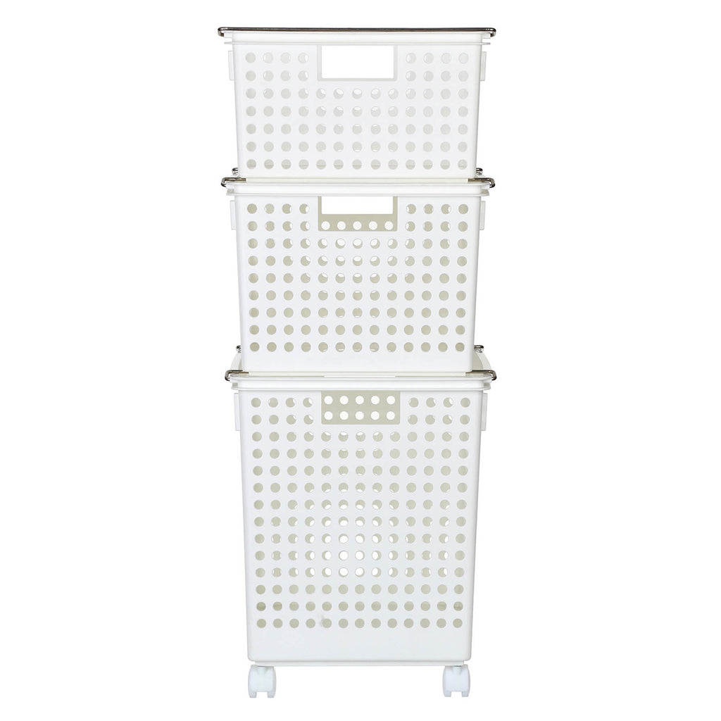 Plastic Irregular Storage Basket - White, 17.9x14.0x17.7"