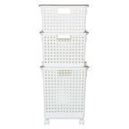 Plastic Irregular Storage Basket - White, 17.9x14.0x17.7"