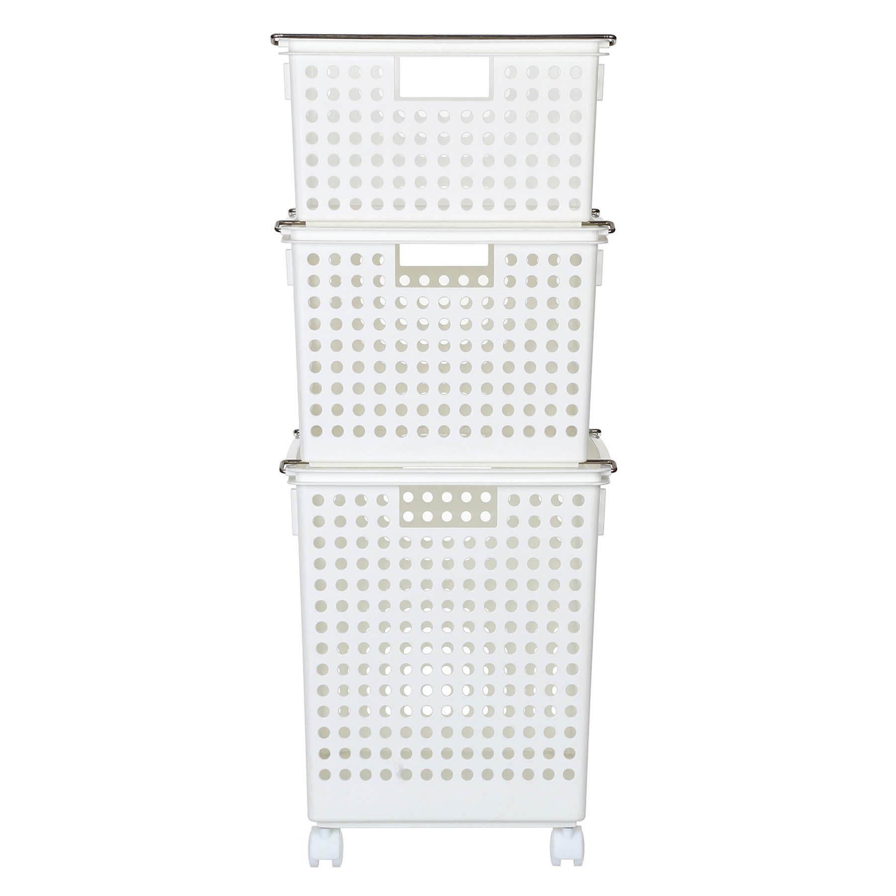 Plastic Irregular Storage Basket - White, 17.9x14.0x17.7"