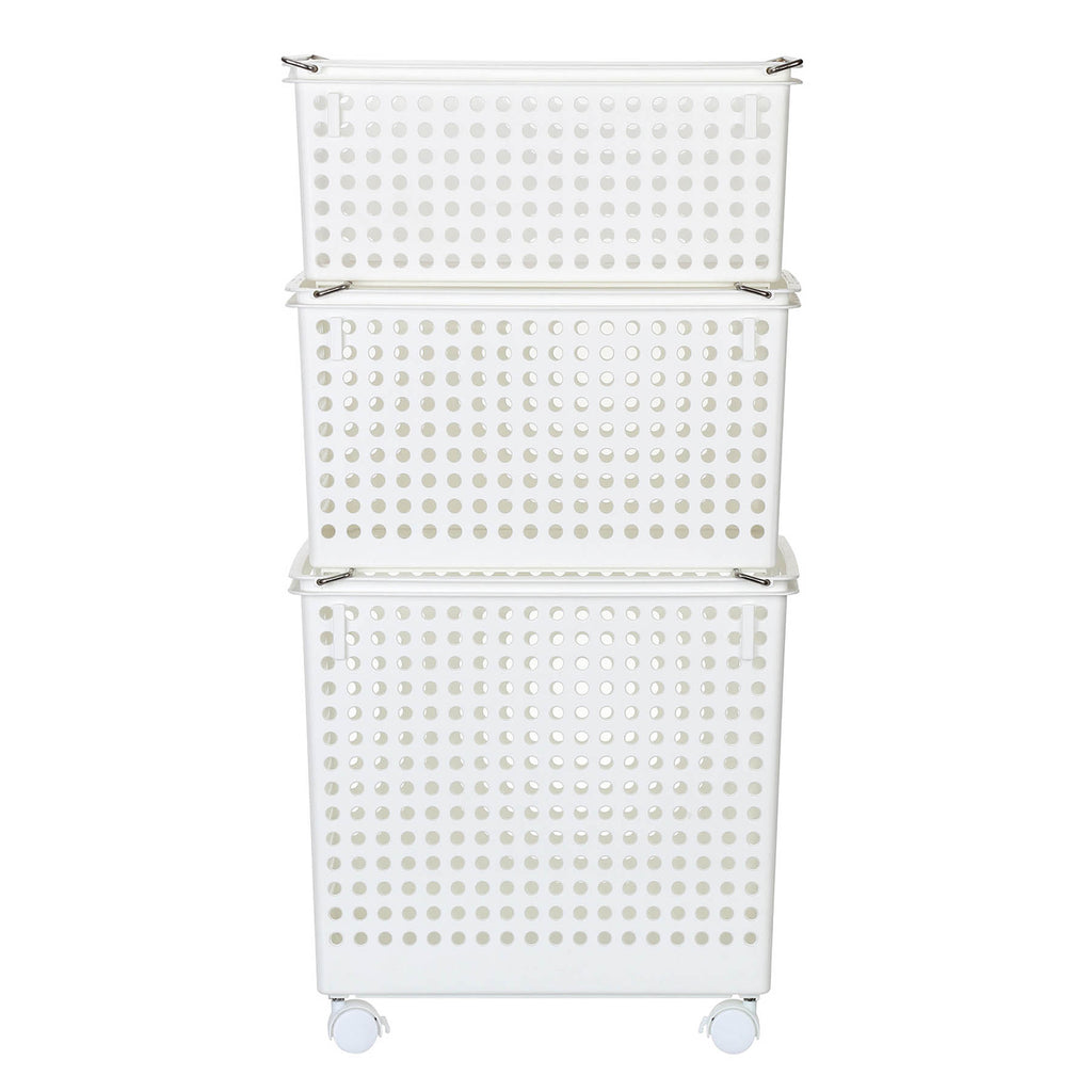 Plastic Irregular Storage Basket - White, 17.9x14.0x17.7"