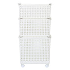 Plastic Irregular Storage Basket - White, 17.9x14.0x17.7"