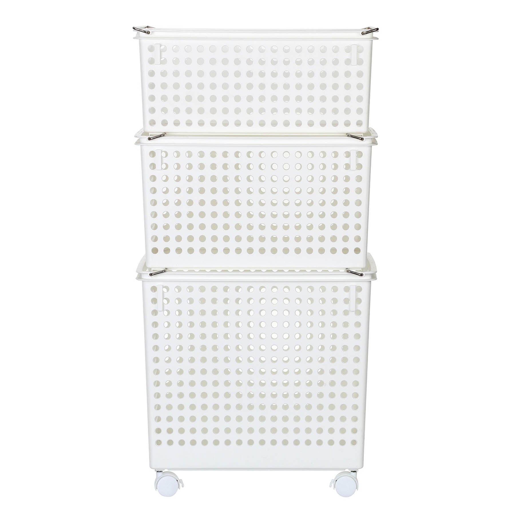 Plastic Irregular Storage Basket - White, 17.9x14.0x17.7"