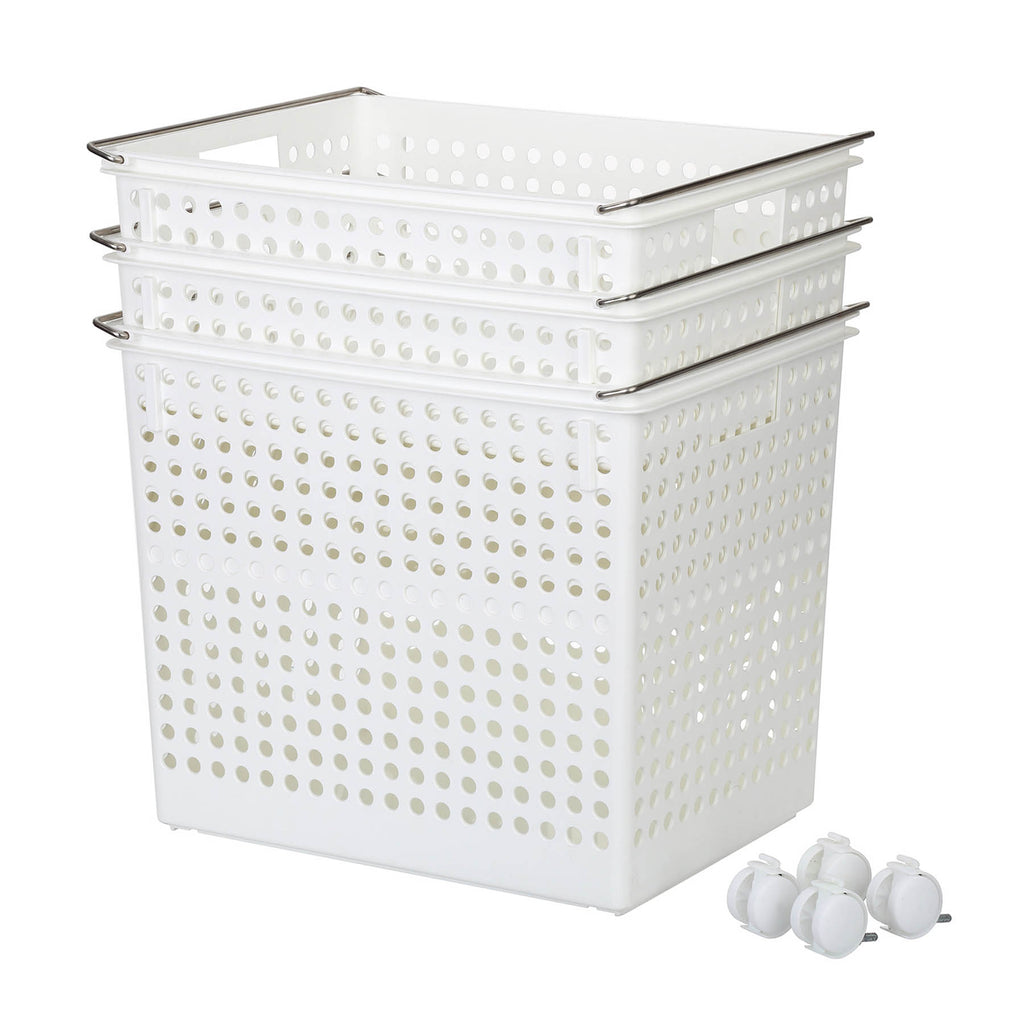 Plastic Irregular Storage Basket - White, 17.9x14.0x17.7"