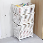 Plastic Irregular Storage Basket - White, 17.9x14.0x17.7"