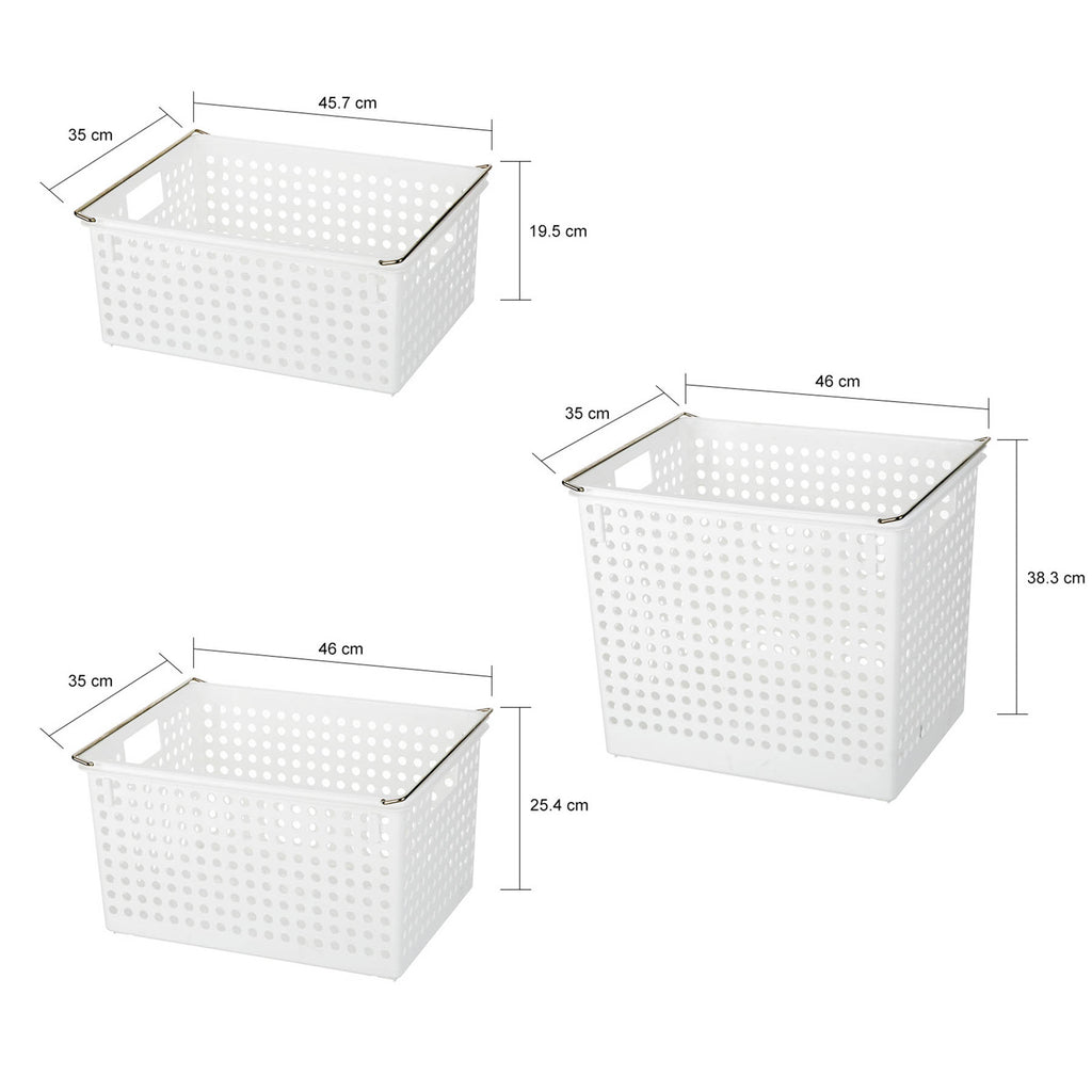 Plastic Irregular Storage Basket - White, 17.9x14.0x17.7"