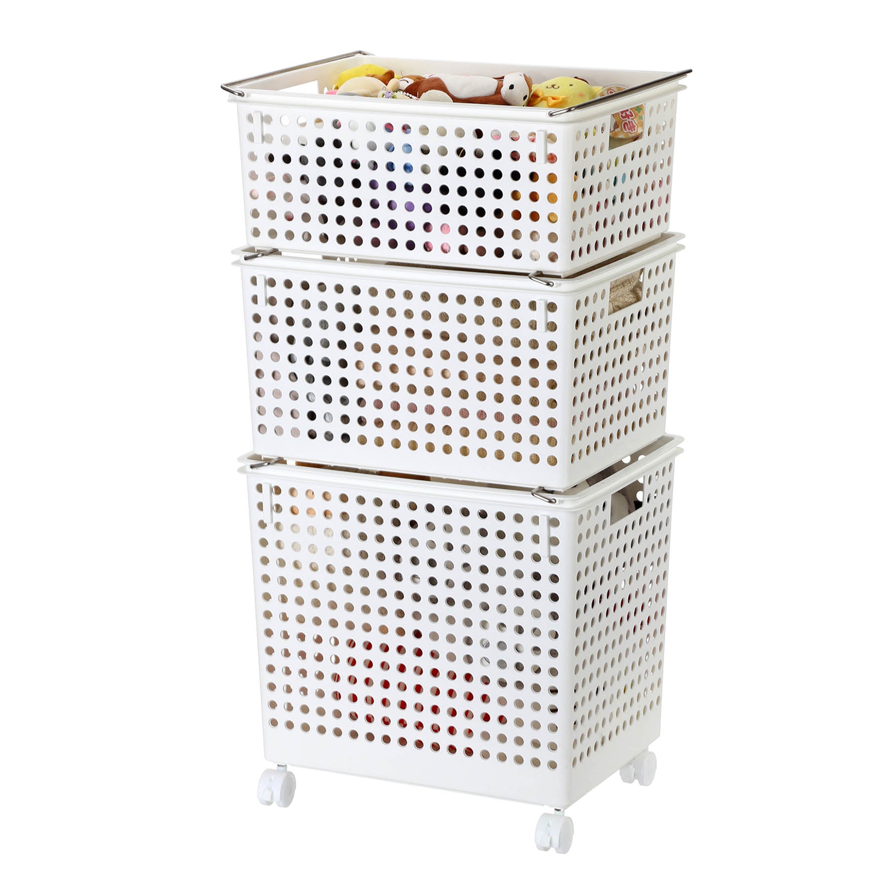 Plastic Irregular Storage Basket - White, 17.9x14.0x17.7"