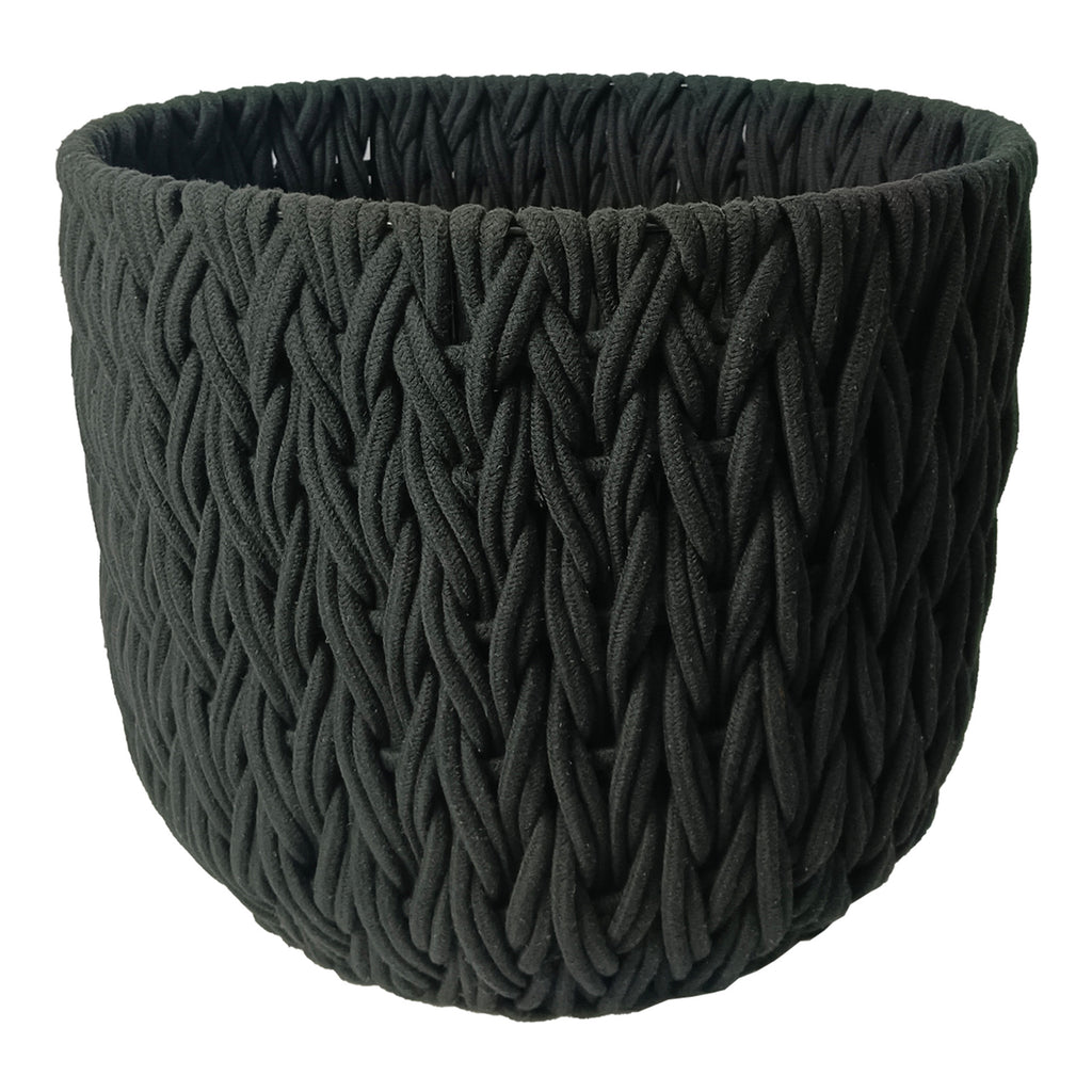 Fabric Round Storage Basket - Black, 19.5x19.5x16.9"