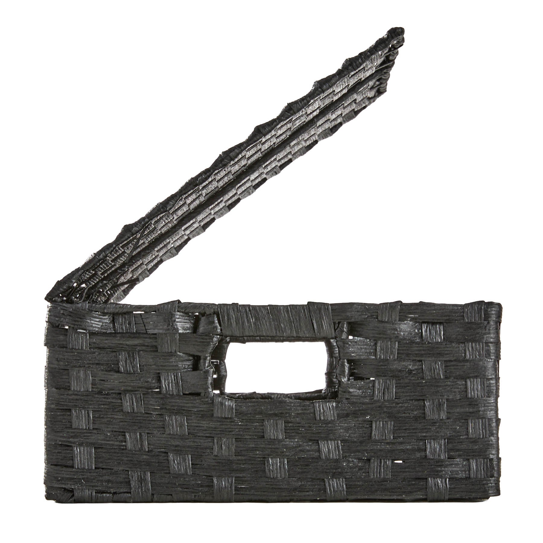 Paper Rectangle Storage Basket - Black, 13.0x11.0x5.0"