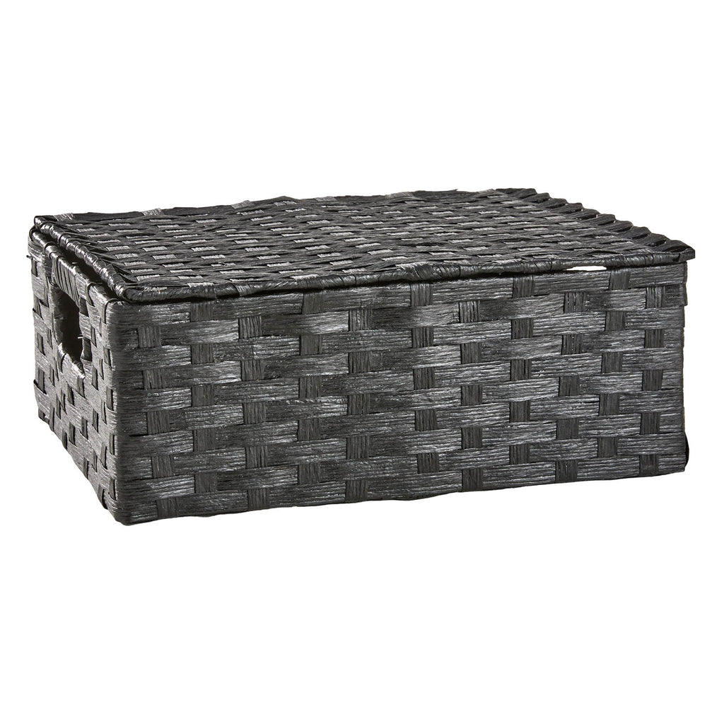 Paper Rectangle Storage Basket - Black, 13.0x11.0x5.0"