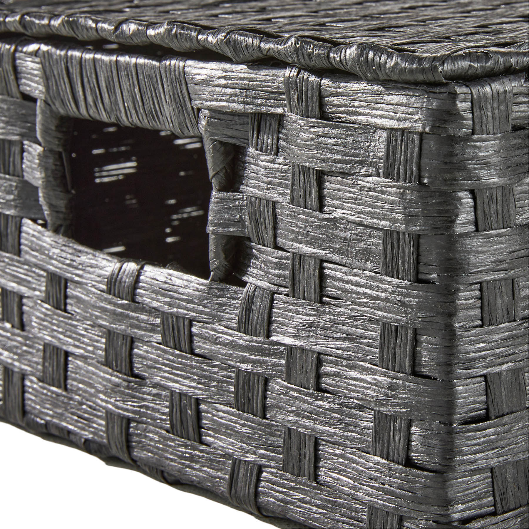 Paper Rectangle Storage Basket - Black, 13.0x11.0x5.0"