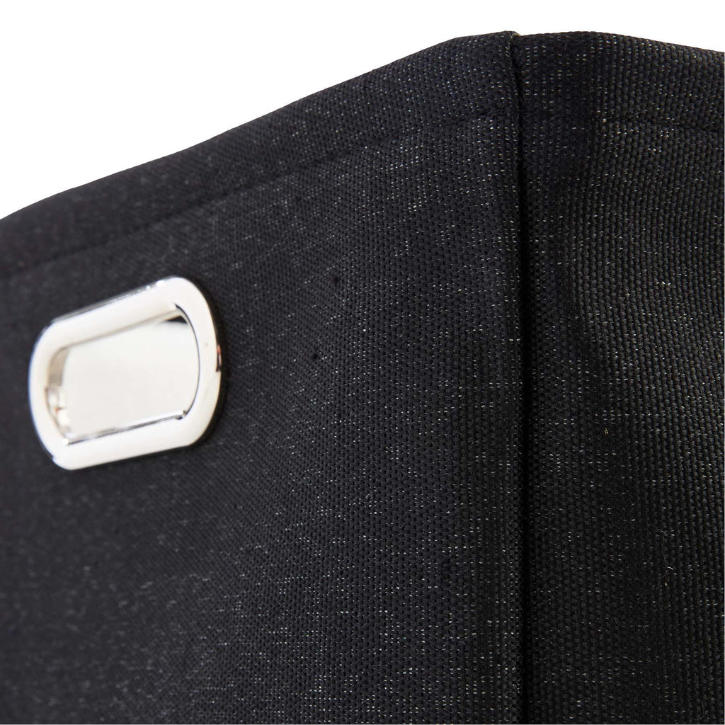 Fabric Rectangle Storage Basket - Black, 15.0x11.0x9.1"