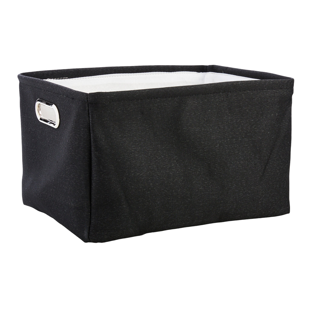 Fabric Rectangle Storage Basket - Black, 15.0x11.0x9.1"