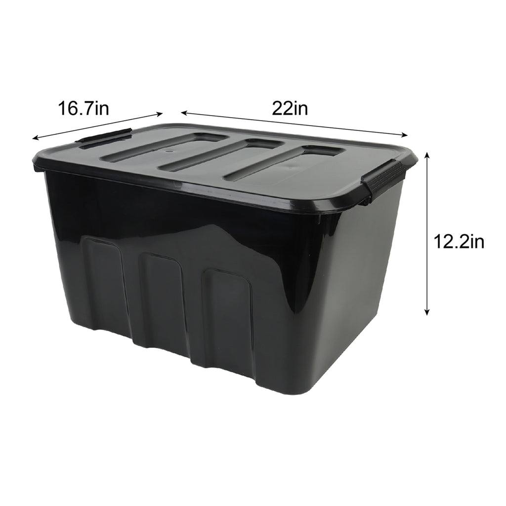 Plastic Storage Basket - Black, 22.0x16.7x12.2"
