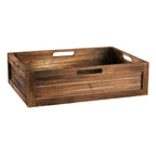 Wood Rectangle Storage Basket - Brown, 16.5x11.5x4.5"