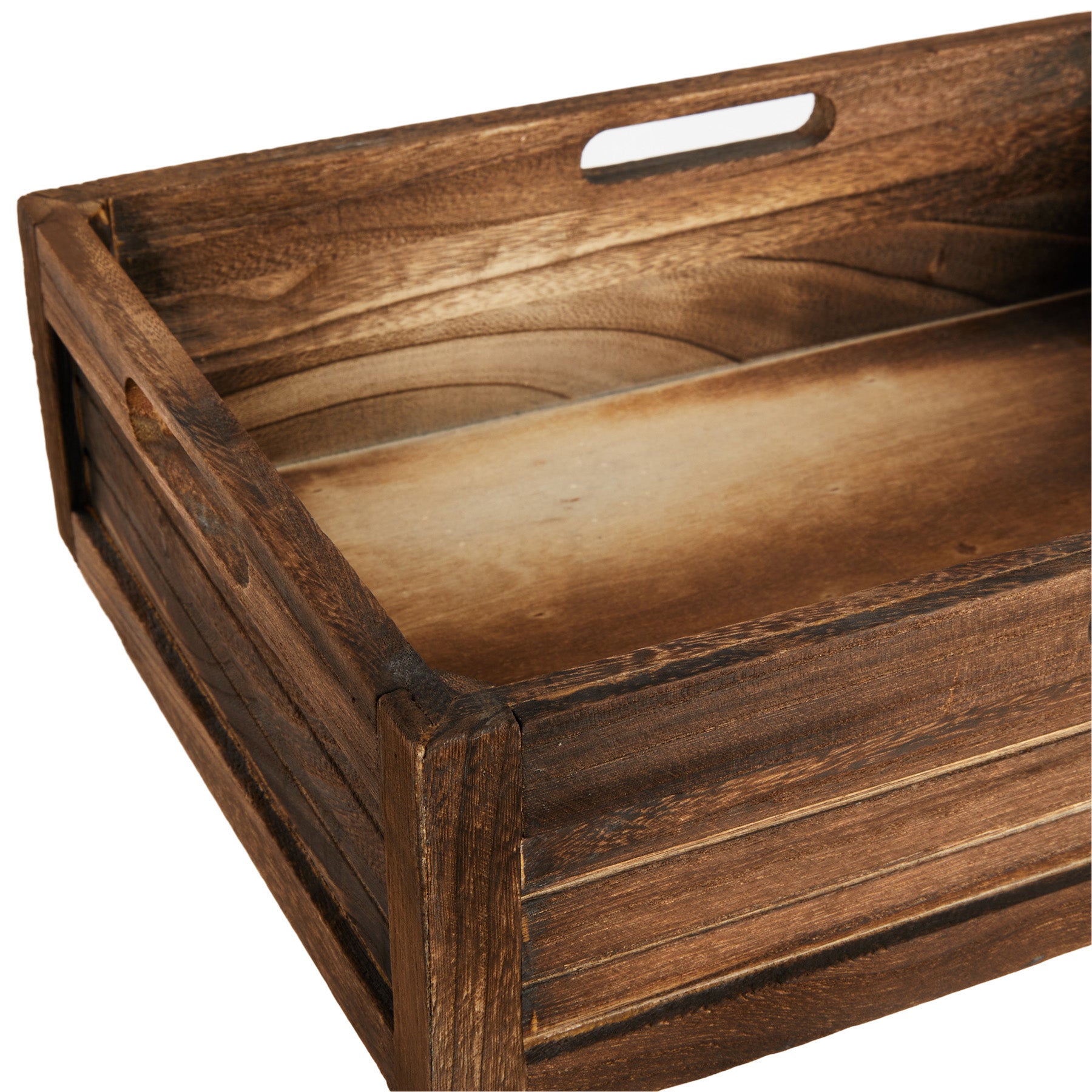 Wood Rectangle Storage Basket - Brown, 16.5x11.5x4.5"