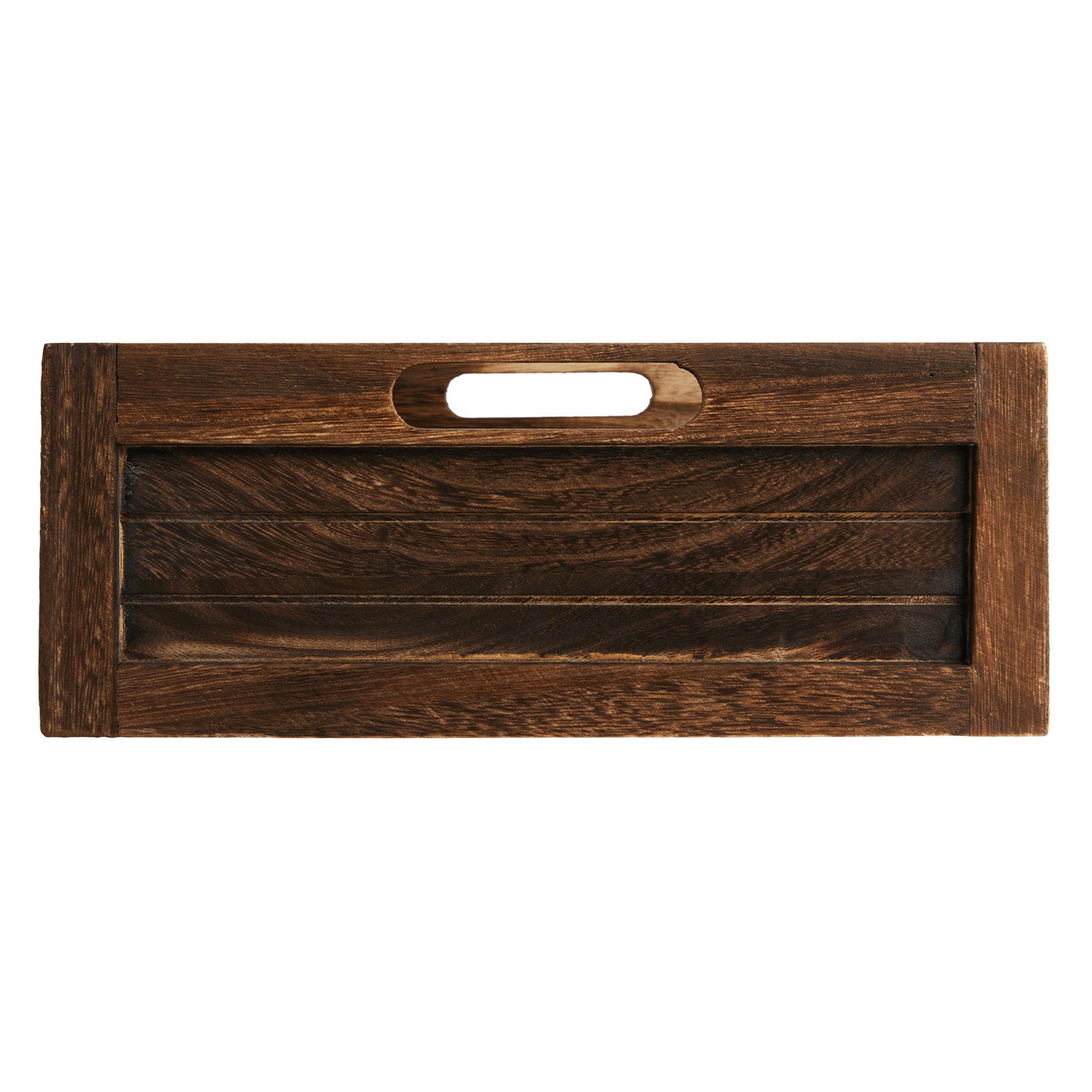 Wood Rectangle Storage Basket - Brown, 16.5x11.5x4.5"