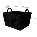 Fabric Rectangle Storage Basket - Black, 16.1x13.4x10.2"
