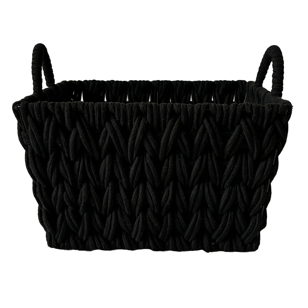 Fabric Rectangle Storage Basket - Black, 16.1x13.4x10.2"