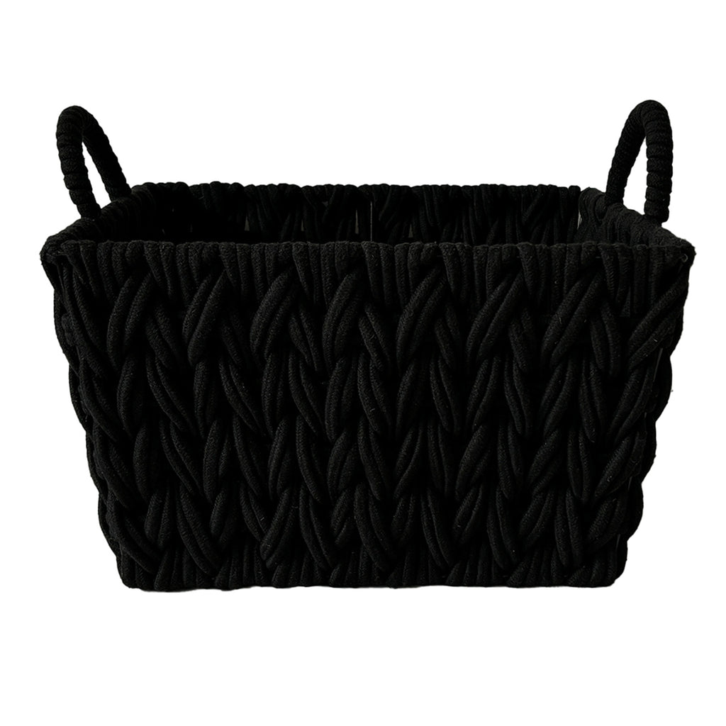 Fabric Rectangle Storage Basket - Black, 16.1x13.4x10.2"