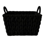 Fabric Rectangle Storage Basket - Black, 16.1x13.4x10.2"
