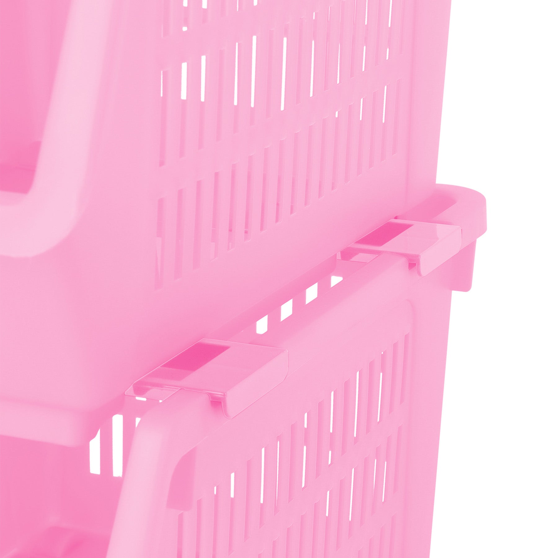Plastic Rectangle Storage Basket - Pink, 13.8x9.3x7.9"