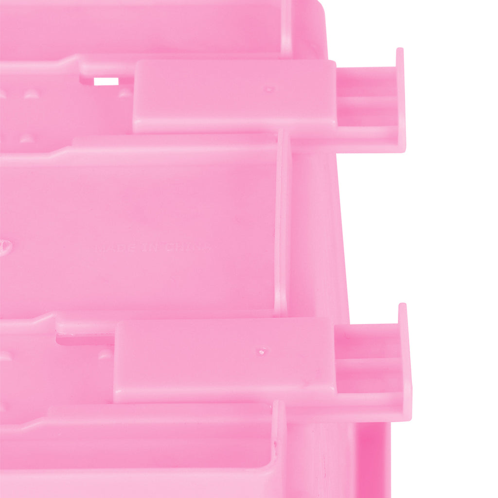 Plastic Rectangle Storage Basket - Pink, 13.8x9.3x7.9"