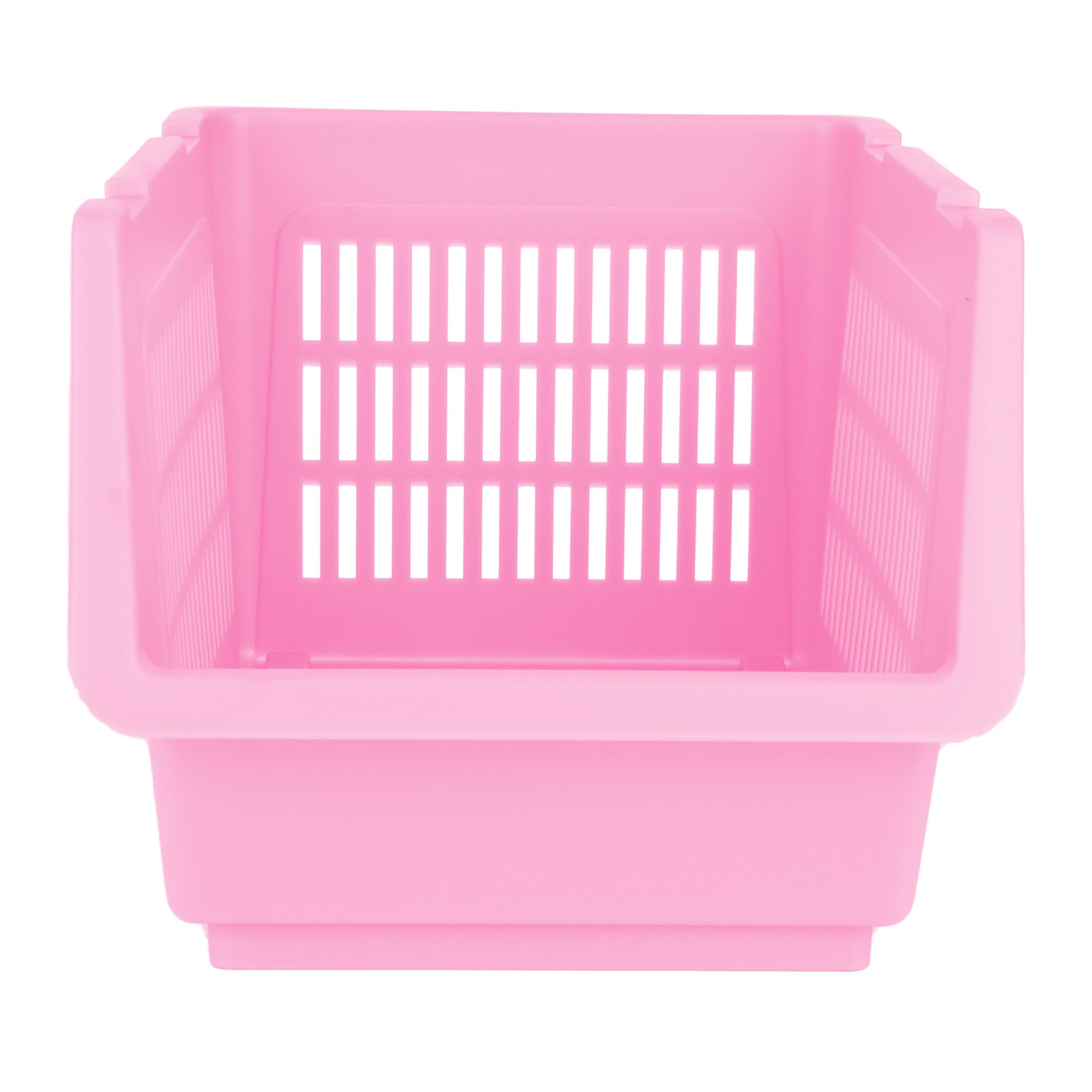 Plastic Rectangle Storage Basket - Pink, 13.8x9.3x7.9"
