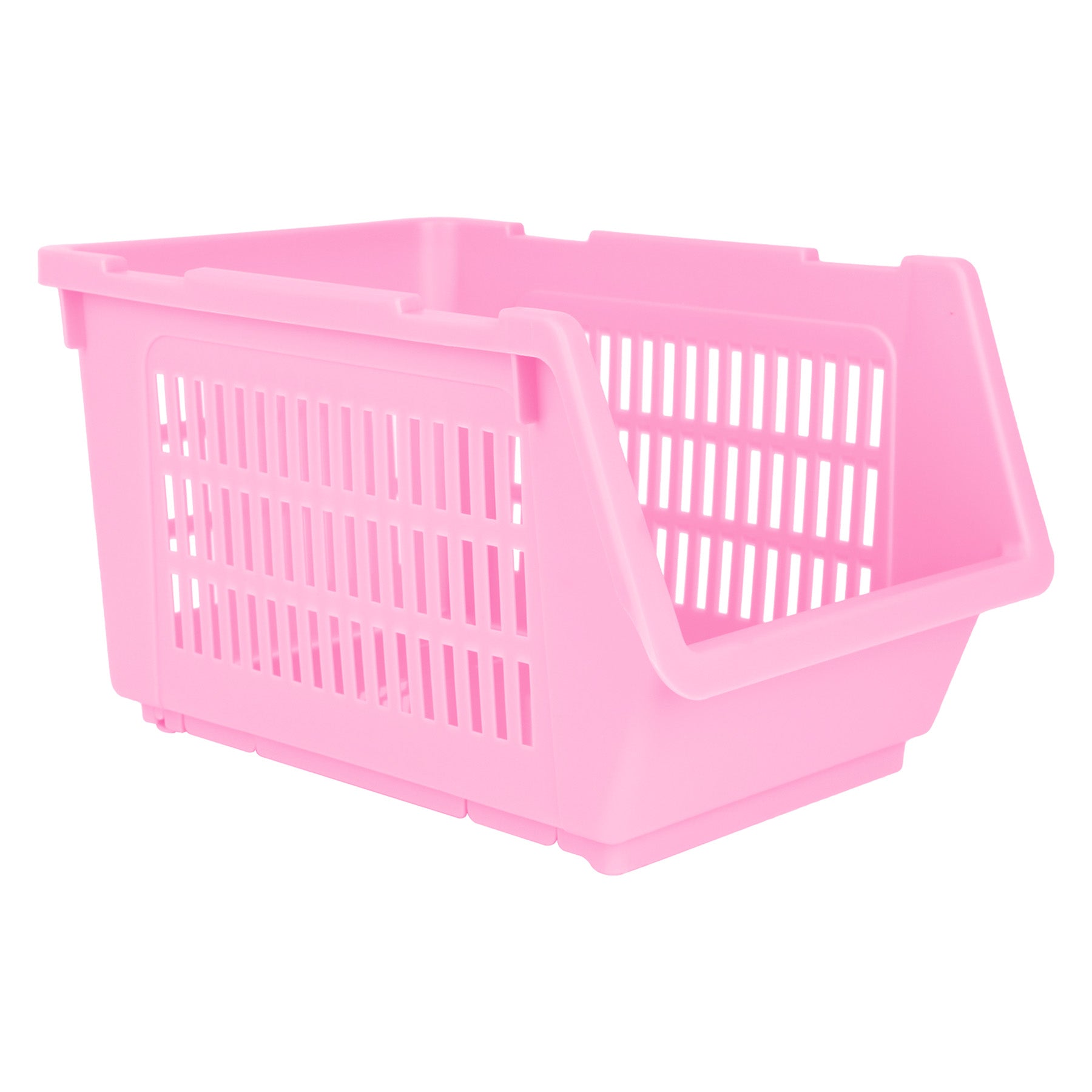 Plastic Rectangle Storage Basket - Pink, 13.8x9.3x7.9"