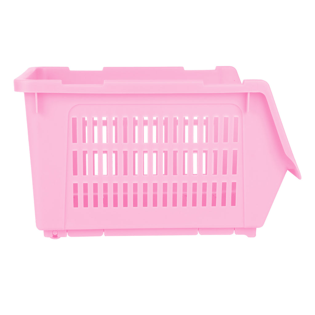 Plastic Rectangle Storage Basket - Pink, 13.8x9.3x7.9"