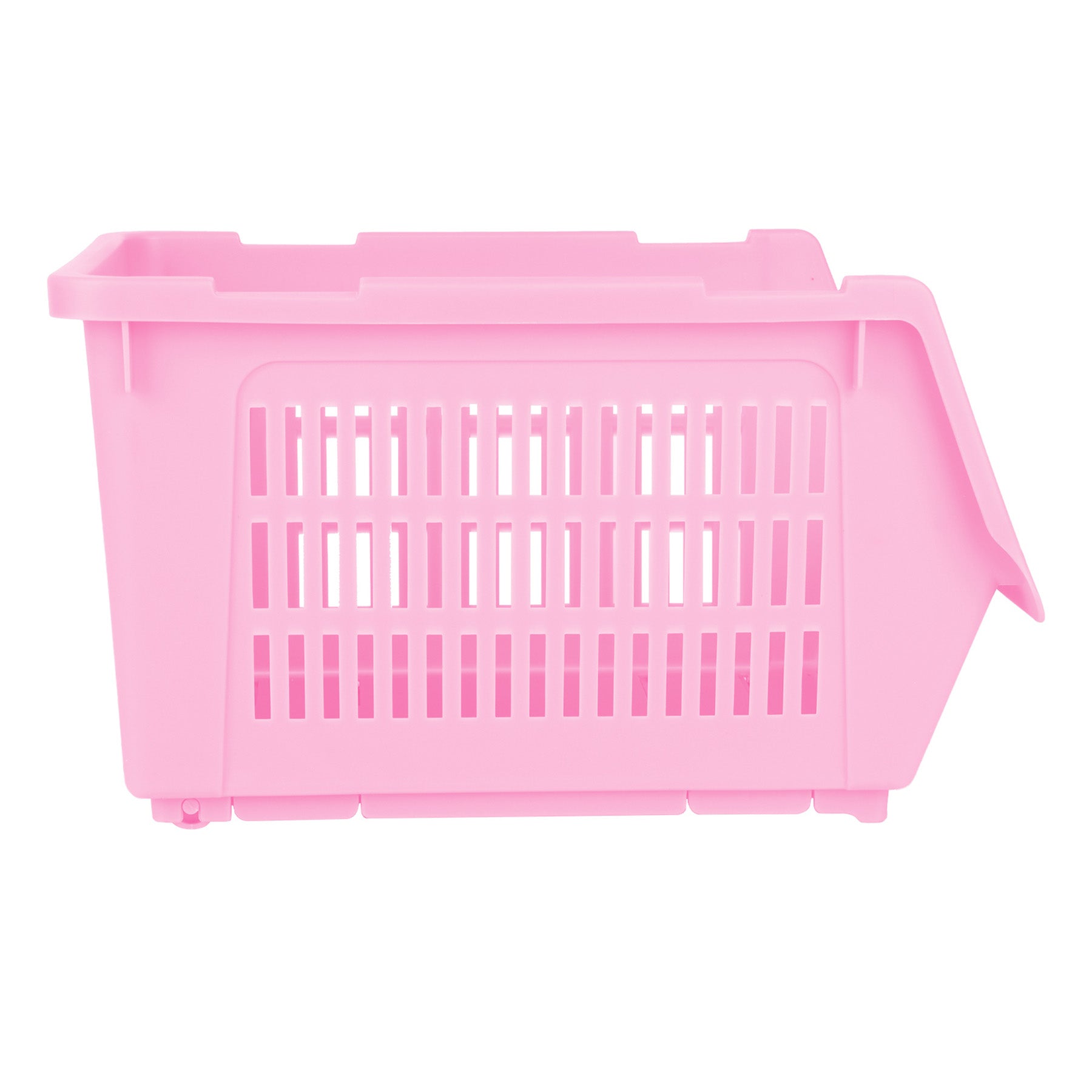 Plastic Rectangle Storage Basket - Pink, 13.8x9.3x7.9"