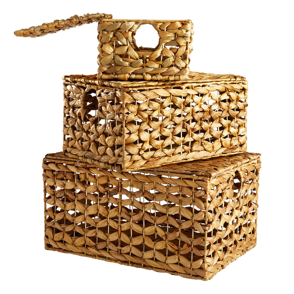 Wicker Rectangle Storage Basket - Neutral, 17.0x12.0x9.5"