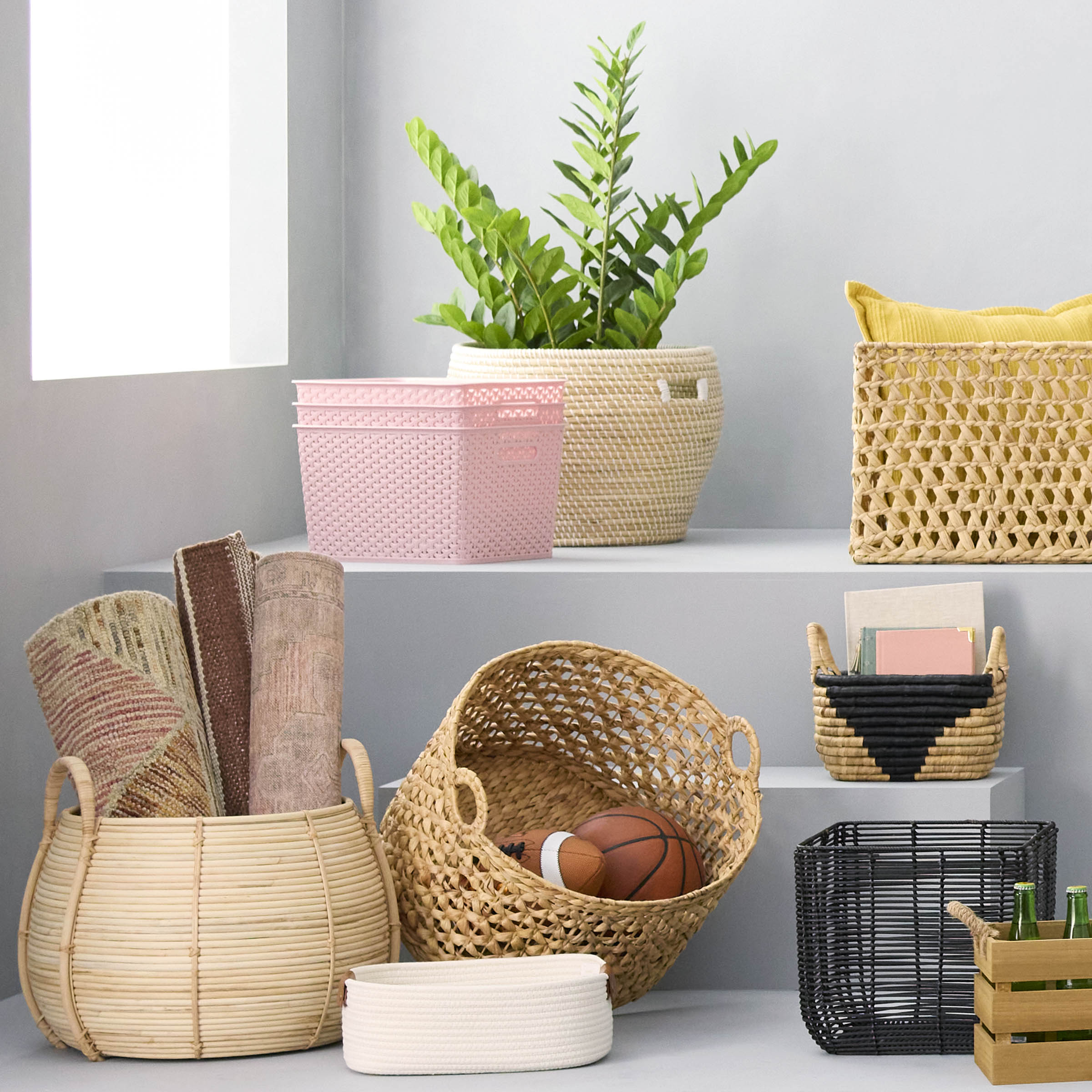 Wicker Round Storage Basket - Neutral, 17.0x17.0x14.0"