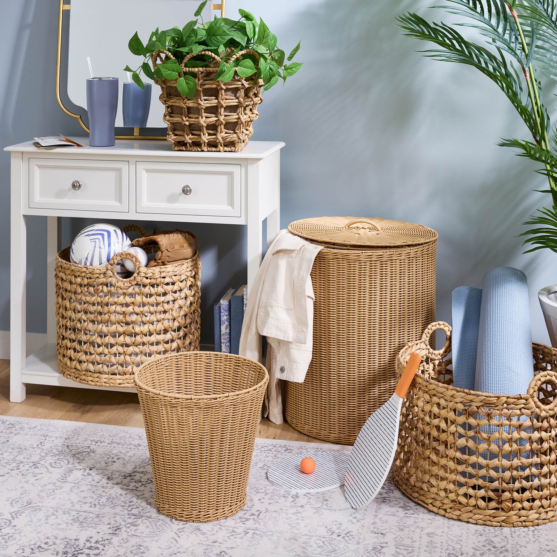 Wicker Round Storage Basket - Neutral, 17.0x17.0x14.0"