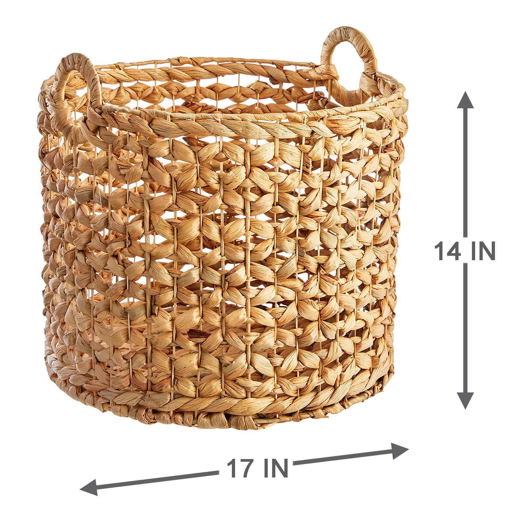 Wicker Round Storage Basket - Neutral, 17.0x17.0x14.0"