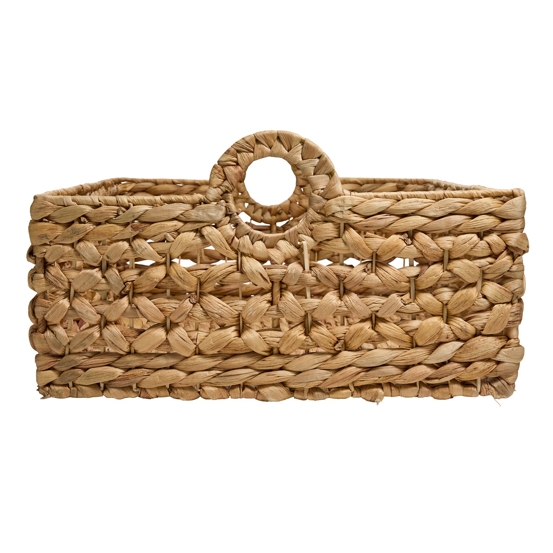 Water Hyacinth Rectangle Storage Basket - Natural, 21.0x14.8x9.0"