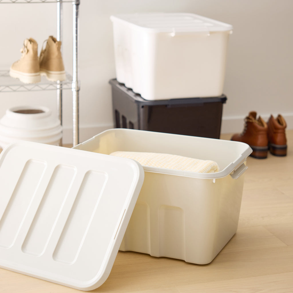 Plastic Storage Basket - Grey, 22.0x16.7x12.2"