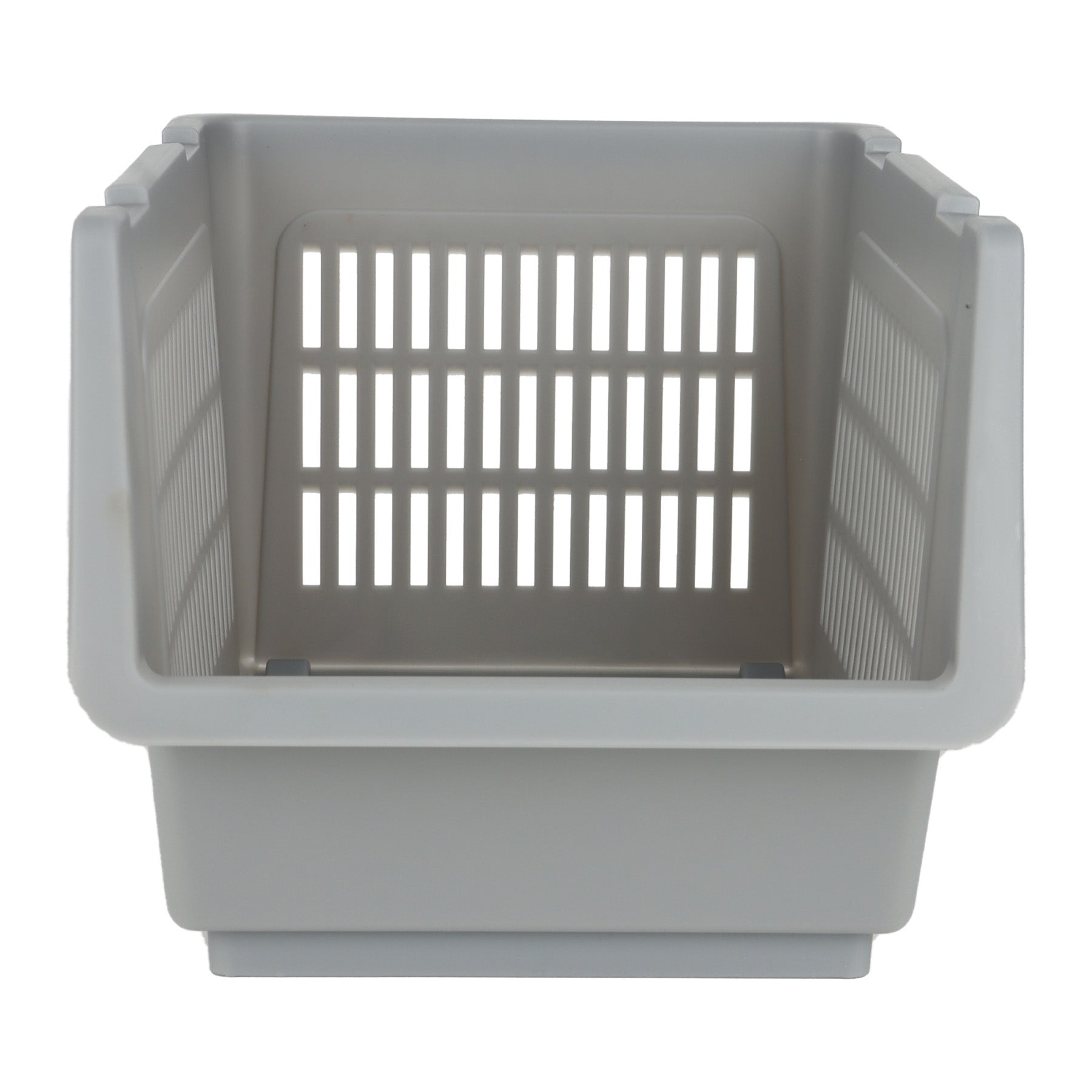 Plastic Rectangle Storage Basket - Grey, 13.8x9.3x7.9"